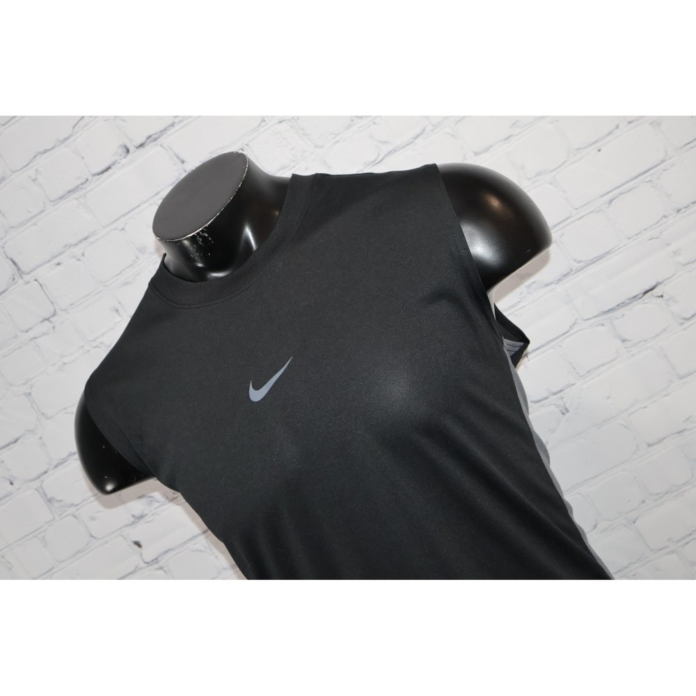 Nike Gym Shirt Tank Top Mens Large Black Dri-Fit Sleeveless Swoosh Workout